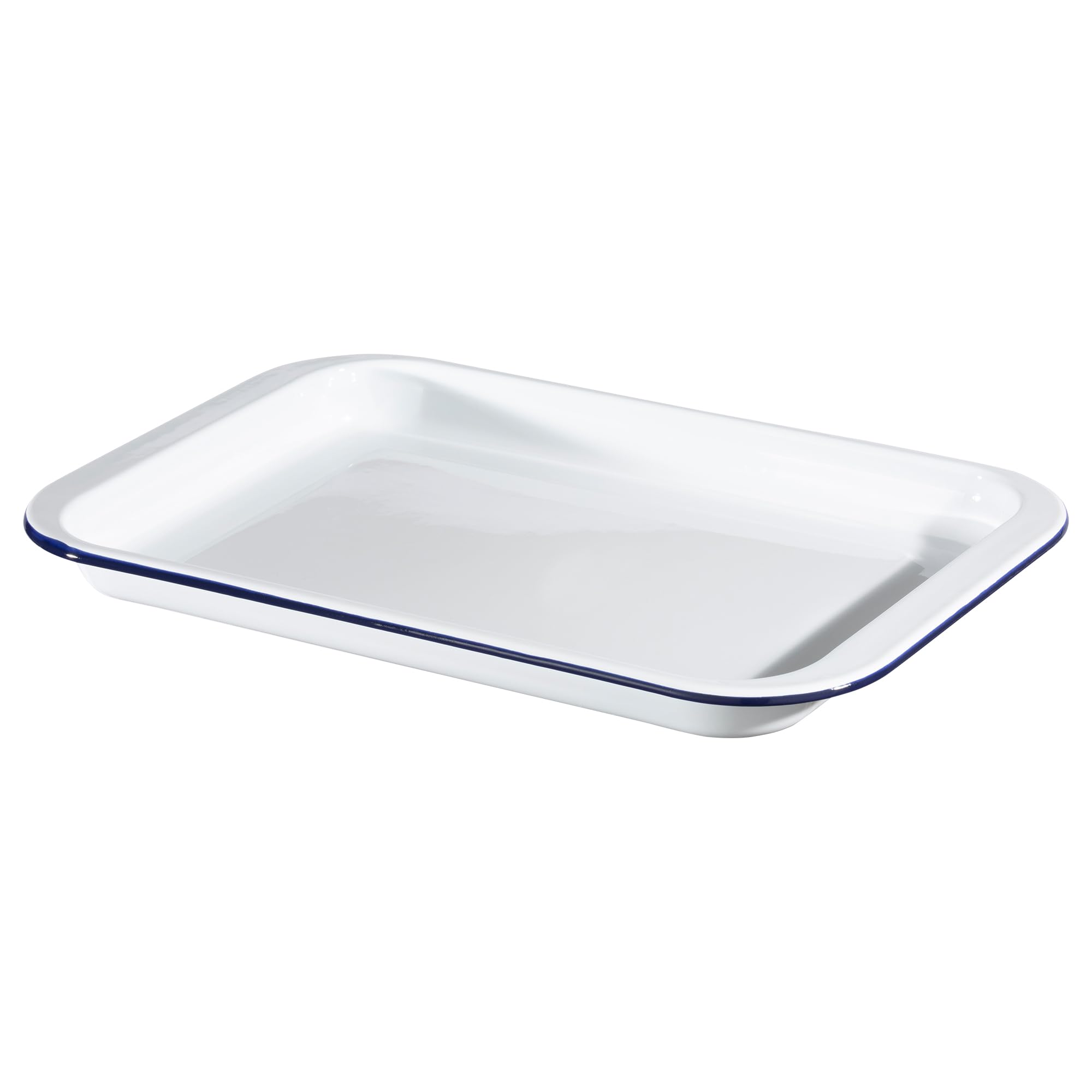 Hairy Bikers Enamelled Cookware, Large Oven Tray, Steel, PFOA Free, Oven Safe, Dishwasher Safe, White