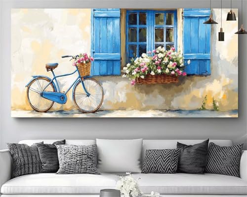 Broderie Kit Complet Diamond Painting Fleur Fenêtre 5D Peinture Diamant 40x120cm M337