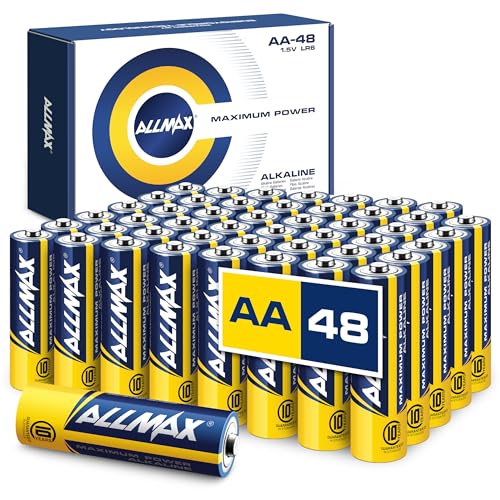 Allmax AA Maximum Power Alkaline Double A Batteries (48 Count) – Ultra Long-Lasting, Leakproof Design, 10-Year Shelf Life, Maximum Performance (1.5V)