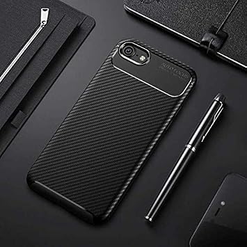 Spia Apple iPhone SE 2020 Case Black Carbon Silicone Original Flexible Thin Improved Durable Anti-Shock Protector New Generation Design (Apple iPhone SE 2020, Black)