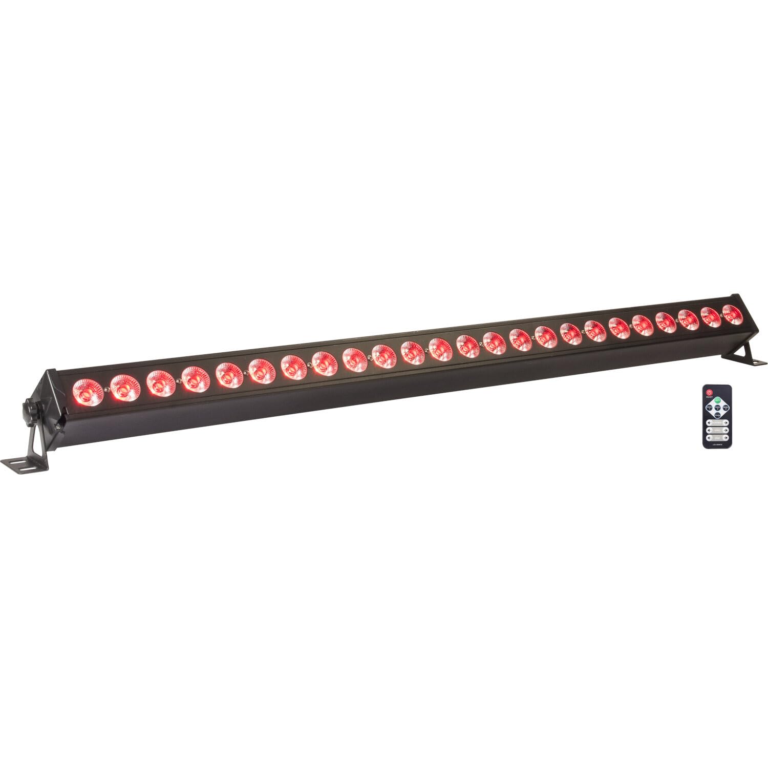 Ibiza - LEDBAR24-RC - Barre à LEDs RVBB 4-en-1 avec différents effets dynamiques - Contrôle par le son, DMX, automatique, maître esclave et télécommandé - Noir