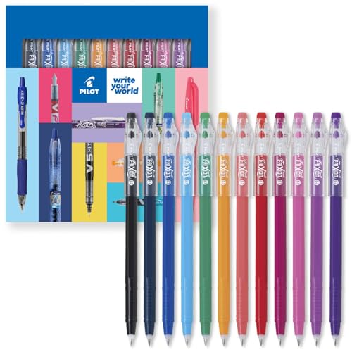 PILOT FriXion - Bolígrafo de punta redonda (07-0,7 mm, tinta de gel borrable, 12 unidades)