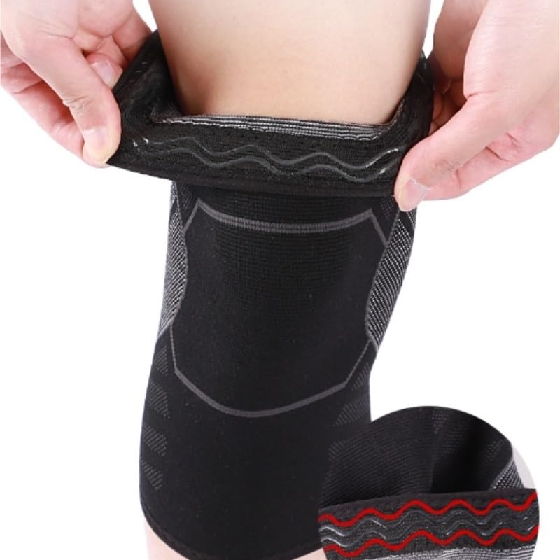 Knitted Nylon Sports Knee Pads Breathable Running Sweat-absorbent Silicone Basketball