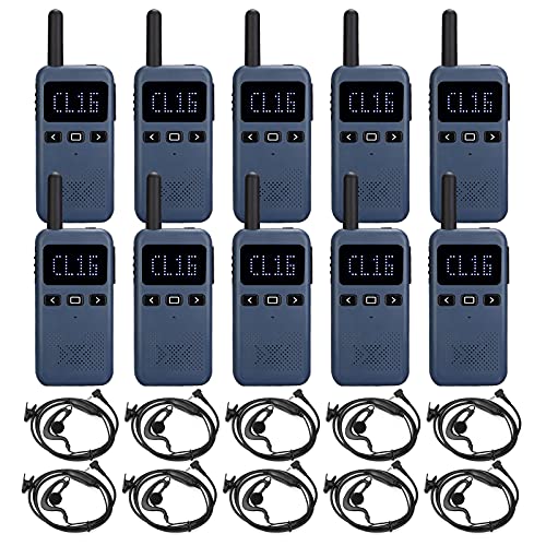 Black Friday - 40% OFF Retevis RB19 Walkie Talkies with Earpiece,Ultra-Thin 2-Way Radios,Adults Rechargeable Two Way Radios, Mini,1650mAh Battery,for Commercial(10 Pack)