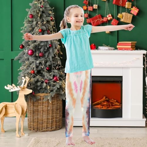 Girls' Leggings Ankle Length Printed Leggings Tie Dye Paint Spiral Soft Comfortable Pants for Kids 4-10 Years3