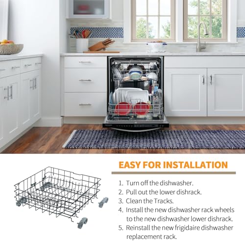 Upgraded WD28X25960 Dishwasher Lower Rack Replacement Parts for GE Dishwasher Bottom Rack Profile Triton XL Monogram Cafe Dishrack GE Dishwasher Rack Lower Drawer Tray With WD35X21041 Rollers by atgestore - Used condition - Image 7