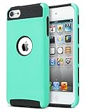 iPod Touch 6 case,iPod Touch 5 Case,ULAK [Colorful Series] Slim Fit Protective iPod Touch Case 2-Piece Style Hybrid Hard Case Cover for Apple iPod touch 5 6th Generation(Aqua Mint + Black)