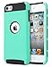 iPod Touch 6 case,iPod Touch 5 Case,ULAK [Colorful Series] Slim Fit Protective iPod Touch Case 2-Piece Style Hybrid Hard Case Cover for Apple iPod touch 5 6th Generation(Aqua Mint + Black)
