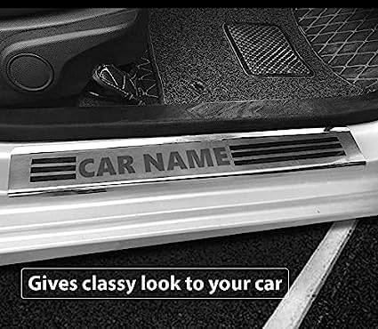 Image of AC Door Sill /Foot Step Stainless Steel Scuff Plate Plates Compatible with Honda WRV (Set of 4 Pcs)