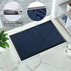 Yimobra Front Door Mat Outside Entrance 17x29.5, Waterproof All-Season Weather Doormat, Stain and Fade Resistant, Indoor Outdoor Entryway Welcome Mat, Non Slip Natural Rubber, Easy Clean Patio, Blue Yimobra Front Door Mat Outside Entrance 17×295 Waterproof All Season Weather Doormat Stain and Fade Resistant Indoor Outdoor Entryway Welcome Mat Non Slip Natural Rubber Easy Clean Patio Blue