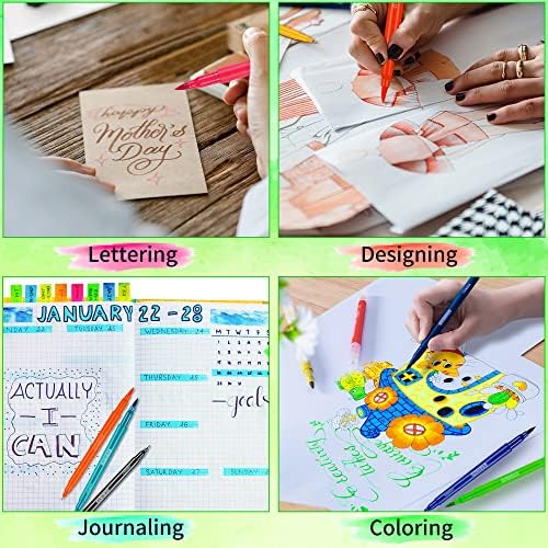 24 Colors Watercolor Paint Markers, Dual Tip Coloring Paint Markers Set Brush Pen and Fine Tip for Kid and Adult Coloring, Painting, Sketching and Drawing, School Supplies and Art Supplies 7 51uLPw2zntL. AC