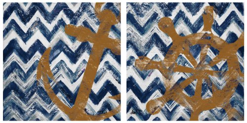 Thirstystone Occasions Coaster, Nautical Ikat-II, Multicolor