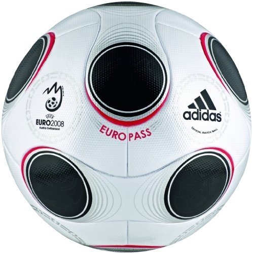 adidas EURO PASS サッカーボール EURO 2008 adidas Euro 08 Europass Match Ball, Size 5, Metallic White