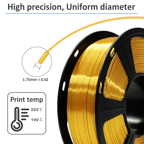 Image of GIANTARM Silk 3D Printer Filament 1.75mm Metallic Gold PLA 2kg