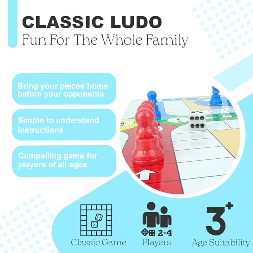 Classic Ludo - Table Top Game for Children and Adults, Traditional Family Game, Foldable Board, Instructions Included (Ludo) - Image 3