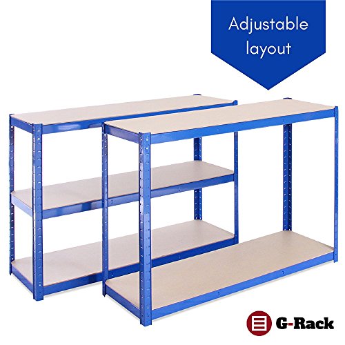 90cm x 120cm x 60cm, Blue 2 Tier 300kg Per Shelf), 600kg Capacity Garage Shed Workbench, 5 Year Warranty - Image 5