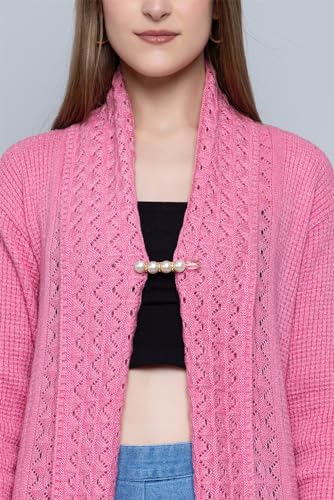 Image of Wear lusso Women's Woolen V-Neck Open Front Shrug Cardigan | Long Sleeve Winter Sweater for Girls & Ladies | Stylish Warm Outerwear in Trendy Colors