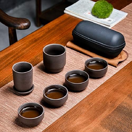 Juego de té portátil chino púrpura arcilla porcelana tetera tetera estilo tradicional Kungfu tetera con bolsa de viaje