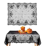 🕸️【Utilisations multiples】Cette nappe table dentelle halloween est polyvalente et peut ajouter une sensation effrayante à n'importe quelle pièce. Convient pour les soirées à thème d'horreur, les carnavals, les célébrations d'Halloween, les maisons hantées et autres fêtes, idéal pour Halloween ou les soirées à thème.