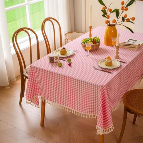Foxace �e�[�u���N���X �s���N �`�F�b�N�� �e�[�u���J�o�[ 90×90cm �����` ������ �z �R�b�g�� �V���v�� �k���� �}���`�N���X �^�b�Z���G�b�W �e�[�u���}�b�g �H��J�o�[ ����h�~ �ϔM �ϋv�� �X�ܗp �ƒ�p �f�X�N�}�b�g �C���e���A