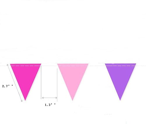 Miniatura 2 de Banderines de papel con bandera triangular multicolor de 26 pies para decoración colgante de fiesta de boda, 2 juegos