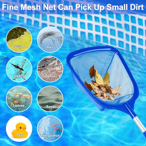 Image of Hot Tub Skimmer Net with Ultra Fine Mesh, Handheld Spa Pool Net for Fine Debris & Leaves, Lightweight Safe-Edge Cleaner for Hot Tubs, Small Pools & Spas