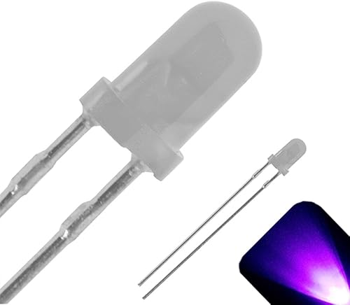 3mm Round Top with Frosted Lens LED - UV/Purple LED - Ultra Bright (Pack of 20)