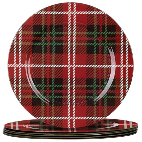 MAONAME Red Charger Plates Set of 6, 13 Inch Plastic Chargers for Dinner Plates, Christmas Plate Chargers, Round Chargers for Table Setting, Wedding Decor MAONAME Red Charger Plates Set of 6, 13 Inch Plastic Chargers for Dinner Plates, Christmas Plate Chargers, Round Chargers for Table Setting, Wedding Decor