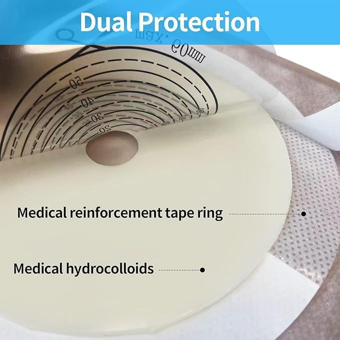 Miniatura 6 de 30 bolsas de colostomía, suministros de ostomía, bolsa de ostomía drenable de una pieza con cierre para el cuidado del estoma de ileostomía, bolsa