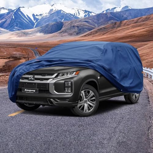 Image of Kaugung SUV Car Cover Waterproof All Weather Custom Fit Mitsubishi Outlander (2007-2025), Heavy Duty Full Exterior Cover with Breathable Vent and Anti-Theft Lock Outdoor Sun Dust Snow Protection.