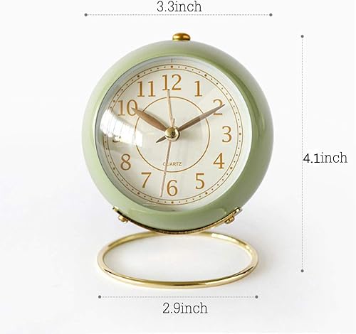 Miniatura 3 de SHISEDECO Reloj de mesa pequeño, reloj despertador de mesa clásico sin tictac con luz de fondo, funciona con pilas, reloj de astronauta con vidrio