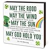 St Patricks Day Decorations Irish Blessing Decor Irish Gifts for Women Rustic Green Shamrock Wood Block Sign for Home Party Shelf Table Tiered Tray Decor 47 x 47 A12