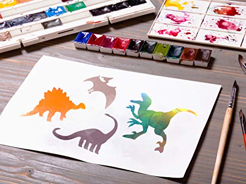 Image of GSS Designs Dinosaurs Stencils (3 Pack) -Wall Stencils for Kids Room- Animal Stencils for Painting on Wood Wall Fabric DIY Craft (SL-111)