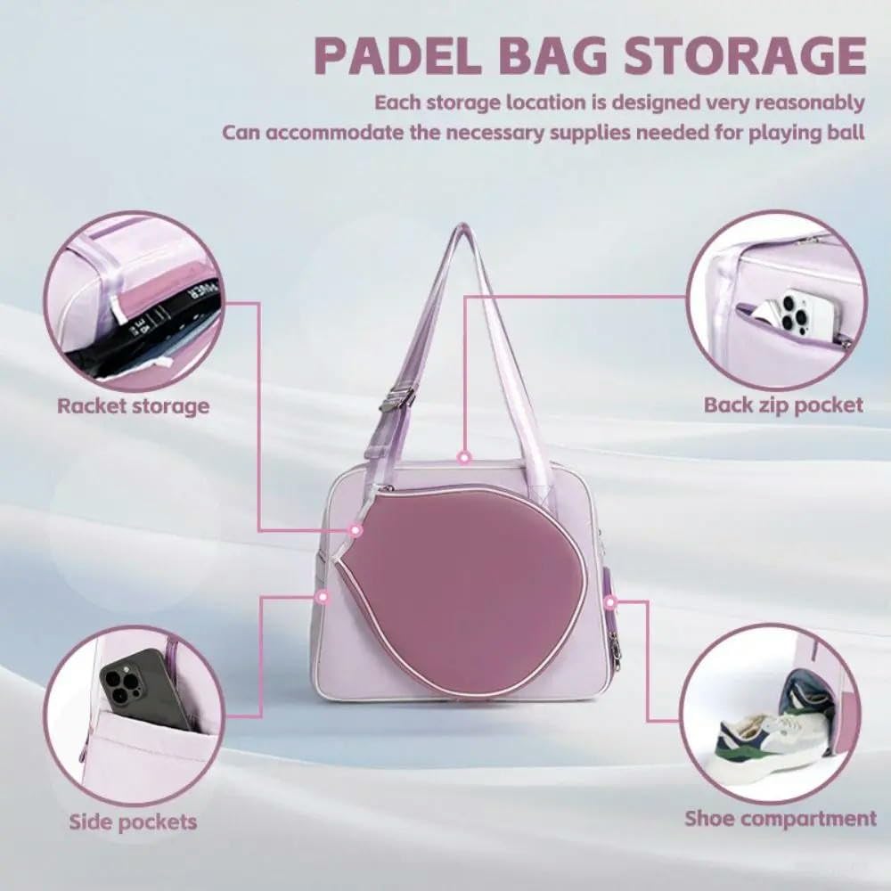 JCVBN - Bolsa de hombro de nailon para raqueta de pickleball, gran capacidad, con compartimento para zapatos, pala de pickleball, correa ajustable, impermeable