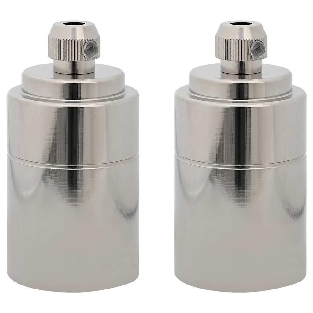 vidaXL Lamp Holders 2 pcs Satin Nickel E27, lamp Base, Screw-in Socket, Bulb Holder, Light Socket, E27 lamp Holder, Socket Holder, Pendant lamp Holder