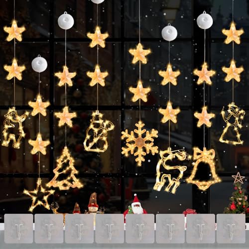 8PCS Weihnachtsbeleuchtung Fenster Innen,Led Weihnachtsdeko...