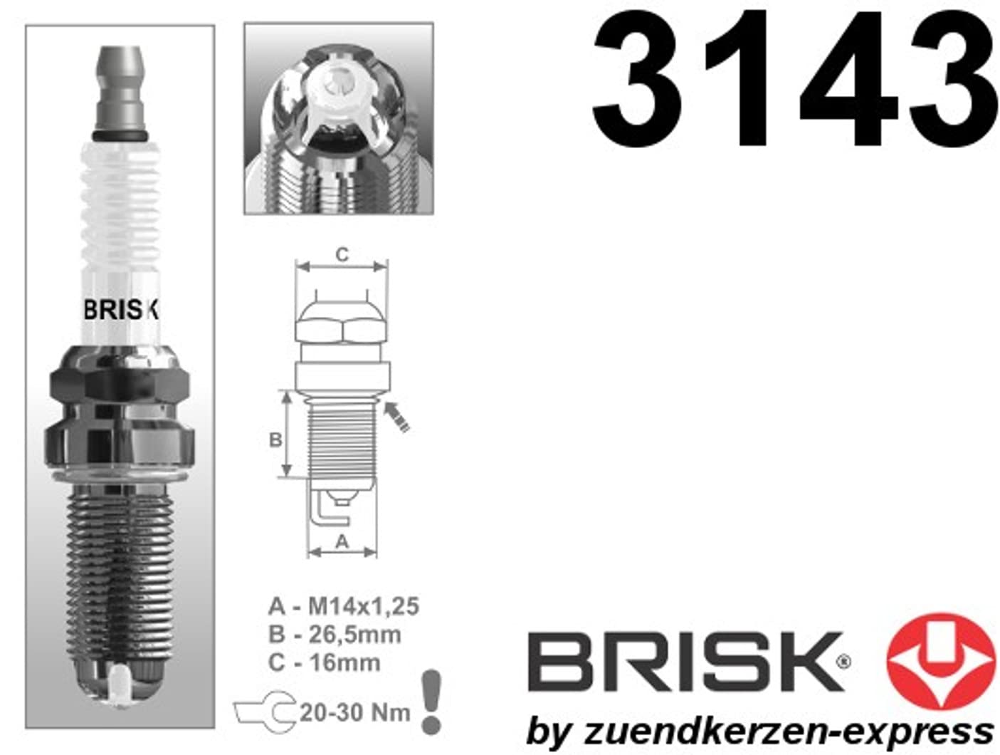 BRISK Premium Racing EOR15LGS 3143 Candele d'accensione, set di 4