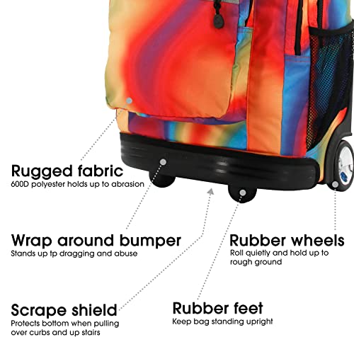 Image of J World Sundance Laptop Rolling Backpack for Girls Boys. Roller Bookbag with Wheels, 20 Inch, Heat
