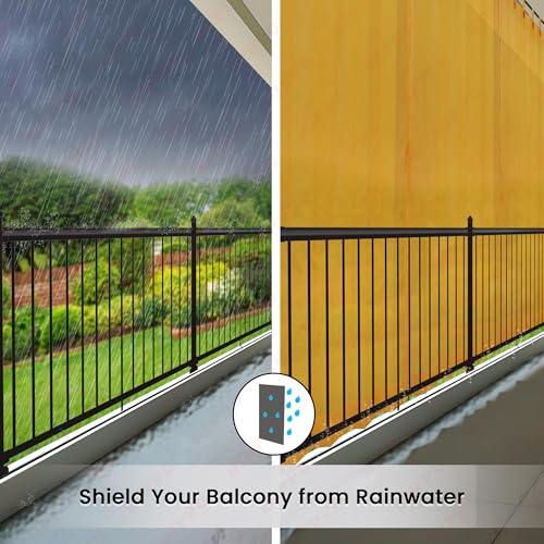 Image of HIPPO 180 GSM HDPE Outdoor Loop Curtain for Balcony & Patio Sun Blocking, UV Protection & Light-Filtering Curtains(Sunny-Yellow- 4.5FTX9FT) Pack of 2