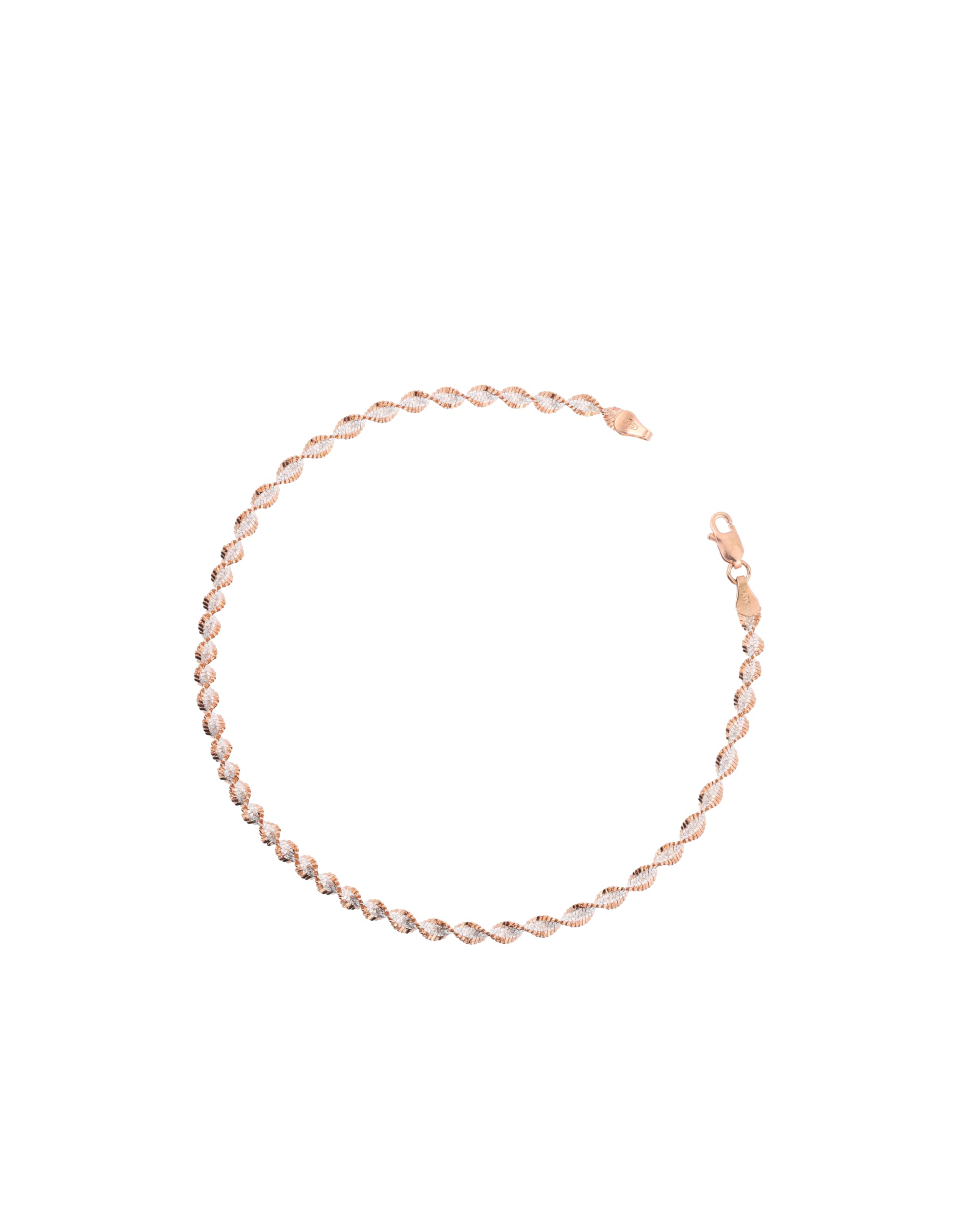 house of diana Rose Gold Twisted Sterling Silver Anklet-picture-10