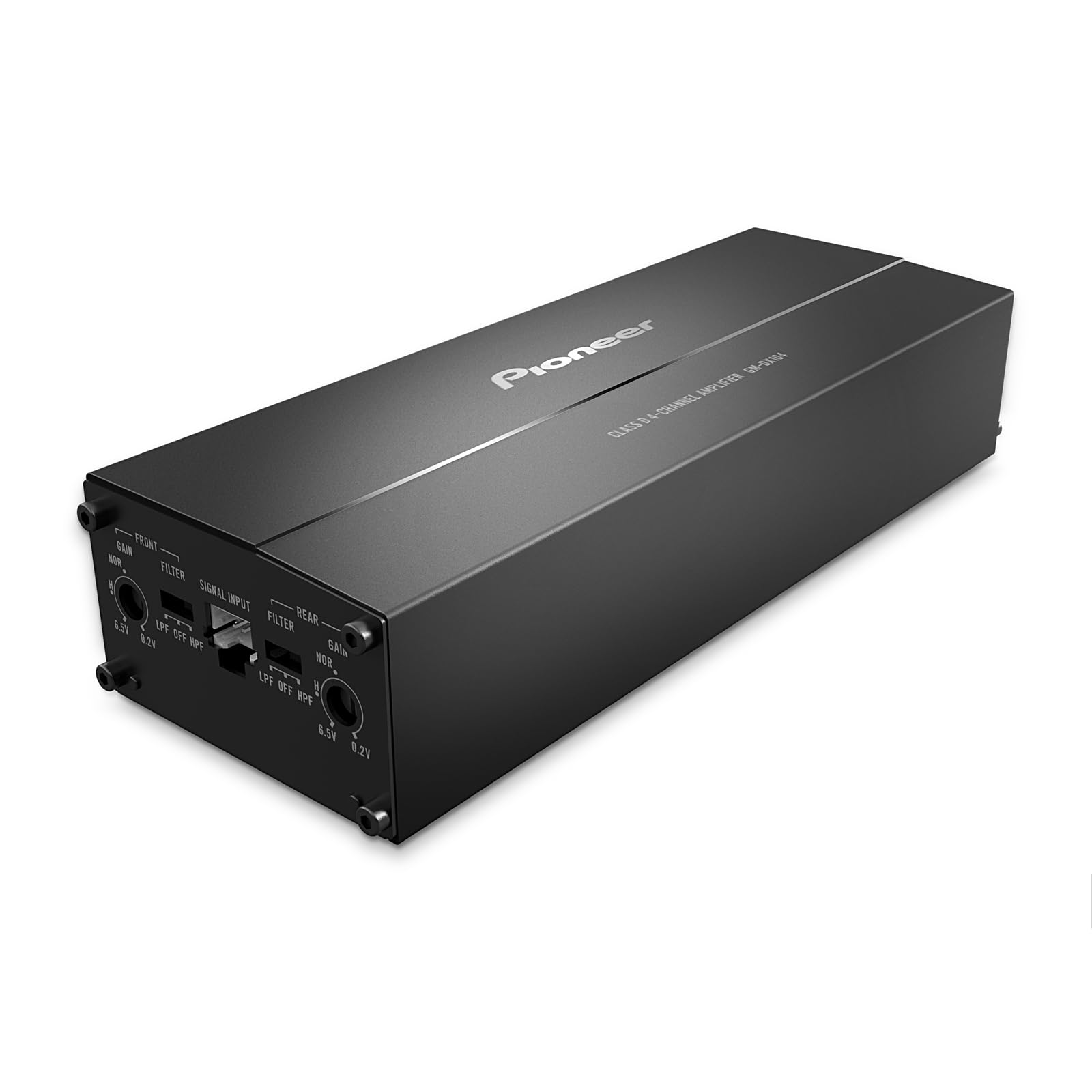 GM-DX104 4-Channel Car Amplifier – 400W Max, Efficient Class D, Bridgeable Design, Hi-Res Certified, Gold terminals, Clean Output, Low Interference