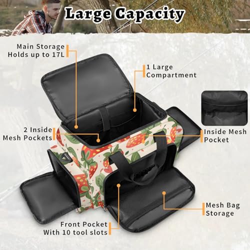 Anti-Scratch Duffle Bag for Travel 25x17.7x11.2 Inch - Waterproof Duffel Bag for Camping Fitness, Durable EMS Gear for First Responders Strawberry Leaf4