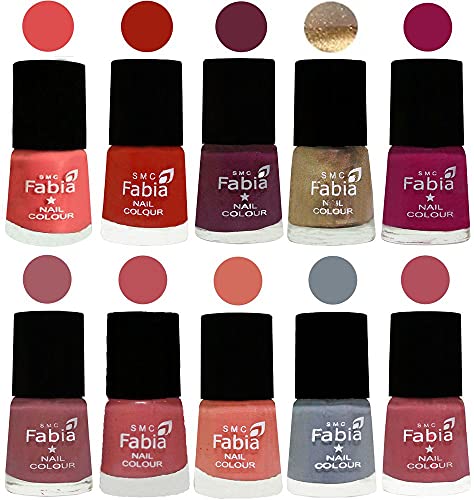 Image of ALL IN ONE (PACK OF 10), Long Lasting Glossy Nail Polish, 6 ml Each, All Vibrant Colours,01807