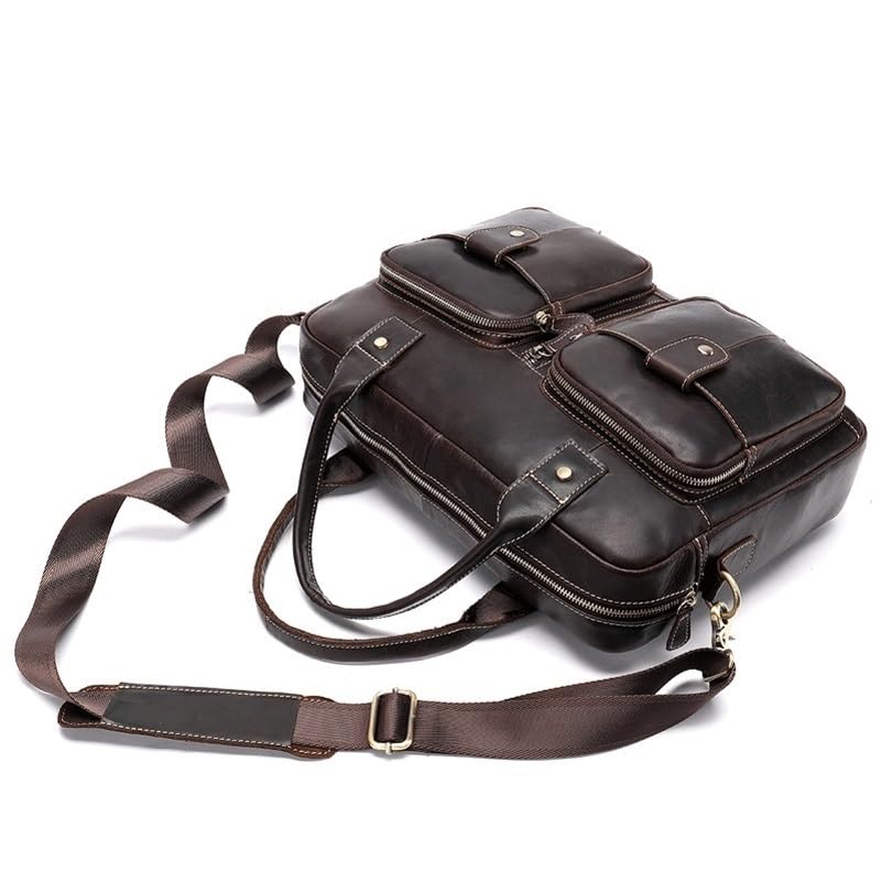 Leather Briefcase for Men Men's Briefcase Casual Business First Layer Cowhide Tote Shoulder Bag4