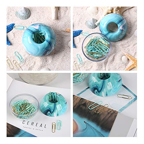 100Pcs 28Mm Paper Clips Medium In Ocean Blue Paper Clips Holder With Built-In Magnetic Ring For Desk Organizer Accessories (Blue) #TOP5