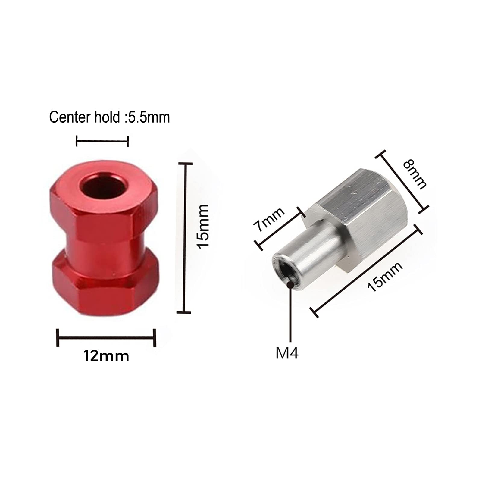 RC Wheel Spacers & Hex Hubs - 12mm 15mm Extension Adapters For 1/10 Scale Crawlers - View #9