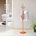 Wieszak na ubrania, regał magazynowy, wolnostojący, metalowy wieszak na ubrania, hak na parasol, kapelusz, przechowywanie do sypialni, korytarza (kolor: pomarańczowy)