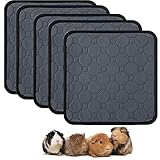 5 Pack Guinea Pig Cage Liners - Washable Guinea Pig Pee Pads, Waterproof Reusable & Anti Slip Guinea Pig Bedding Fast and Super Absorbent Pee Pad