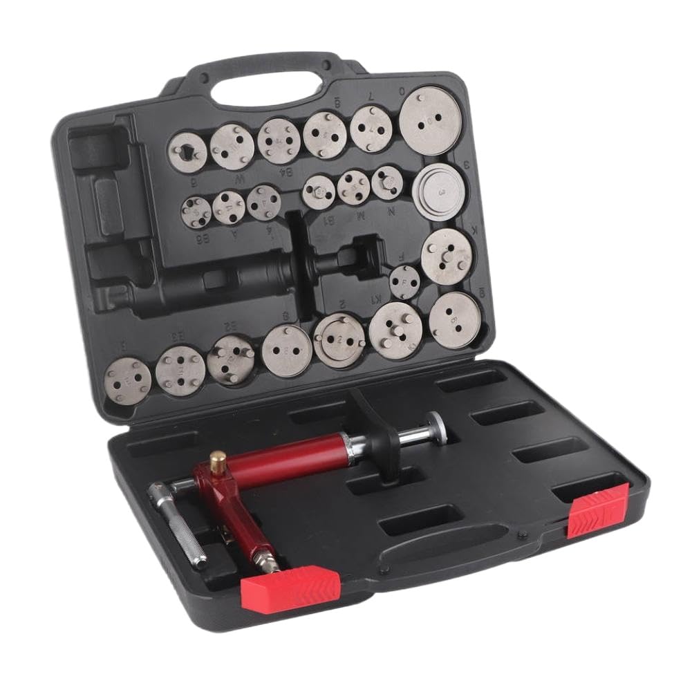 Kit di Attrezzi per Il riavvolgimento del pistone del Freno 24PCS 45 Strumento di riavvolgimento Pneumatico dell'Aria in Acciaio 118psi per Auto