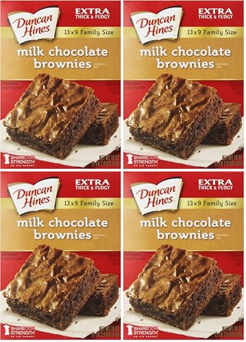 Duncan Hines Brownie Mix, Milk Chocolate, 18 oz (Pack of 4)